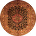 Square Medallion Orange Traditional Rug, tr237org