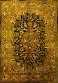 Medallion Yellow Traditional Rug, tr237yw