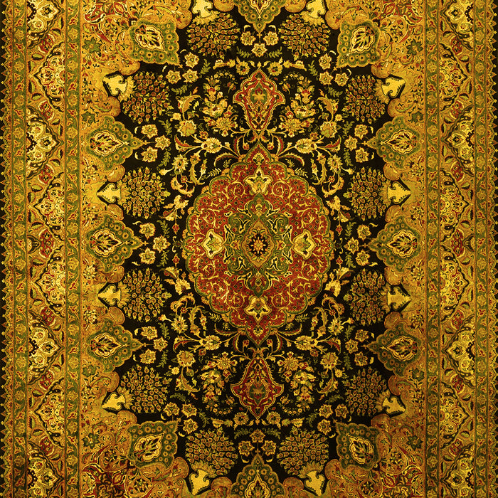 Medallion Yellow Traditional Rug, tr237yw