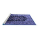 Sideview of Machine Washable Medallion Blue Traditional Rug, wshtr237blu