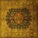 Square Medallion Yellow Traditional Rug, tr237yw
