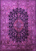 Machine Washable Medallion Purple Traditional Area Rugs, wshtr237pur