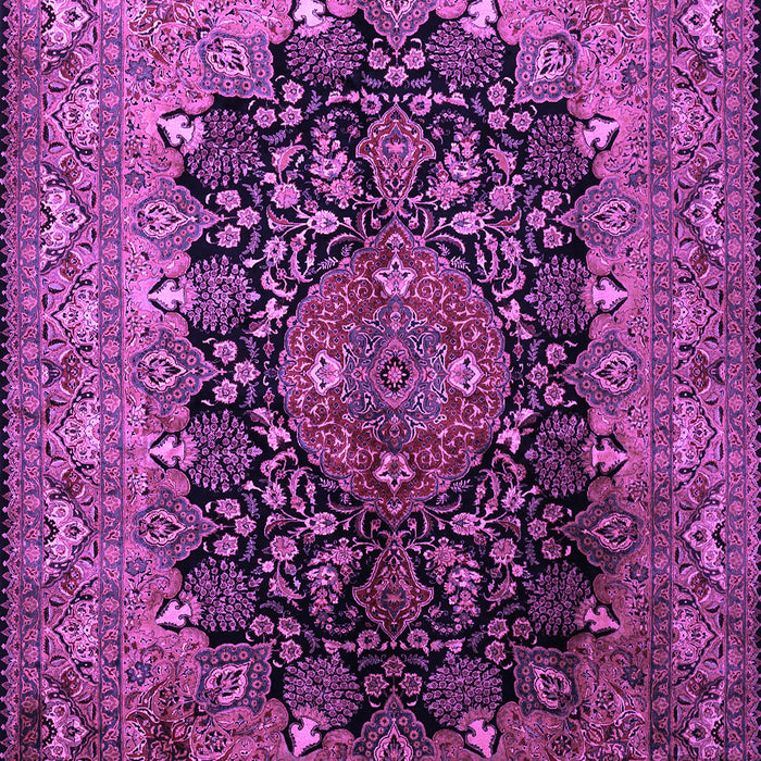 Machine Washable Medallion Purple Traditional Area Rugs, wshtr237pur