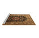 Sideview of Machine Washable Medallion Brown Traditional Rug, wshtr237brn