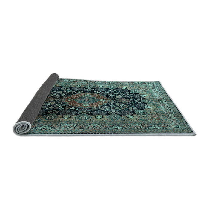 Sideview of Medallion Light Blue Traditional Rug, tr237lblu