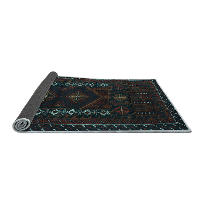 Sideview of Southwestern Light Blue Country Rug, tr2380lblu