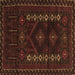 Square Machine Washable Southwestern Brown Country Rug, wshtr2380brn