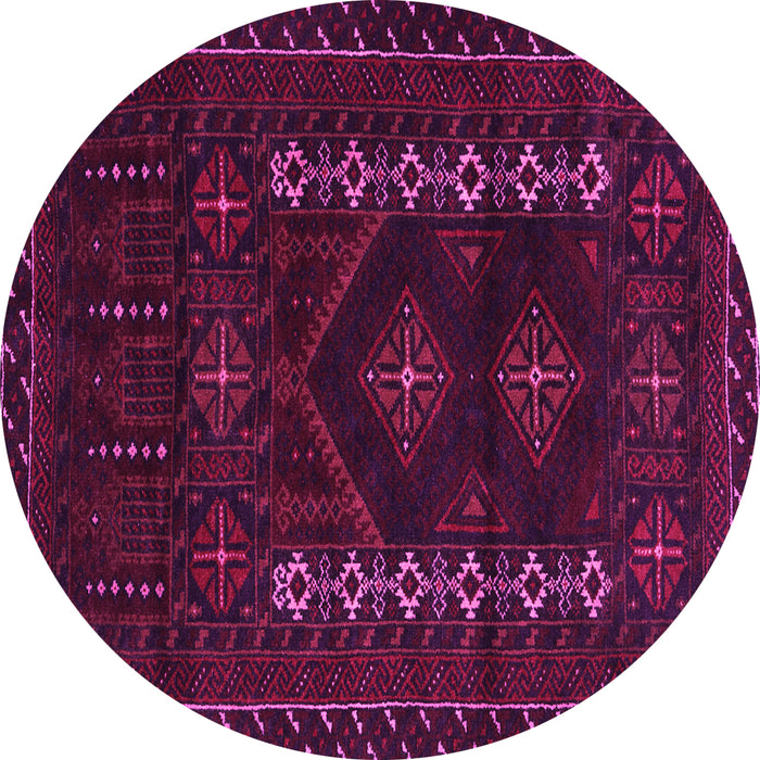 Round Southwestern Pink Country Rug, tr2380pnk