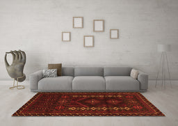 Machine Washable Southwestern Orange Country Area Rugs in a Living Room, wshtr2380org