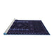 Sideview of Machine Washable Southwestern Blue Country Rug, wshtr2380blu