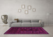 Machine Washable Southwestern Pink Country Rug in a Living Room, wshtr2380pnk