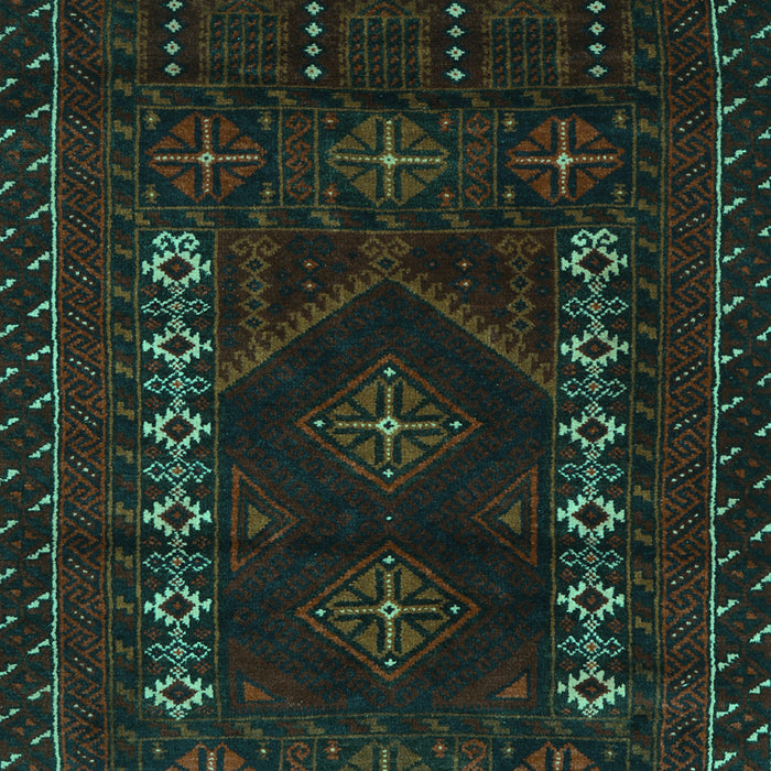 Machine Washable Southwestern Turquoise Country Area Rugs, wshtr2380turq
