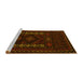 Sideview of Machine Washable Southwestern Yellow Country Rug, wshtr2380yw