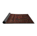 Sideview of Traditional Dark Sienna Brown Persian Rug, tr2381