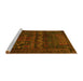 Sideview of Machine Washable Persian Yellow Traditional Rug, wshtr2381yw