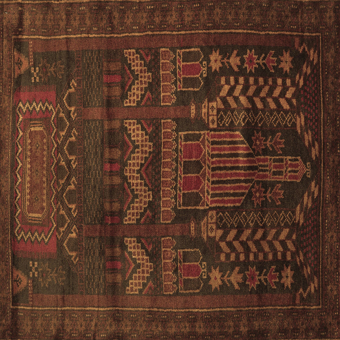 Square Persian Brown Traditional Rug, tr2381brn