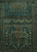 Machine Washable Persian Turquoise Traditional Area Rugs, wshtr2381turq