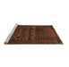 Sideview of Machine Washable Persian Brown Traditional Rug, wshtr2381brn