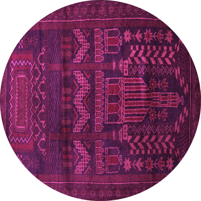 Round Machine Washable Persian Pink Traditional Rug, wshtr2381pnk