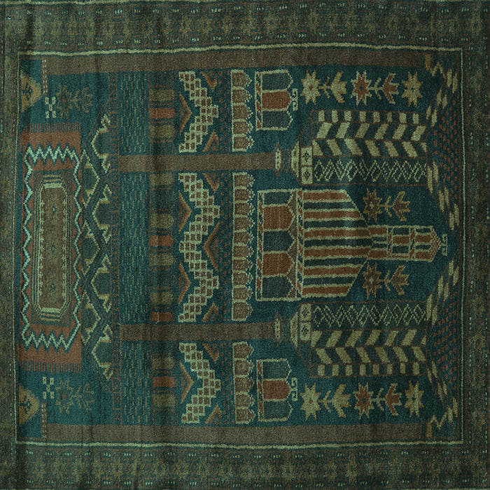 Square Persian Turquoise Traditional Rug, tr2381turq