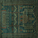 Square Persian Turquoise Traditional Rug, tr2381turq