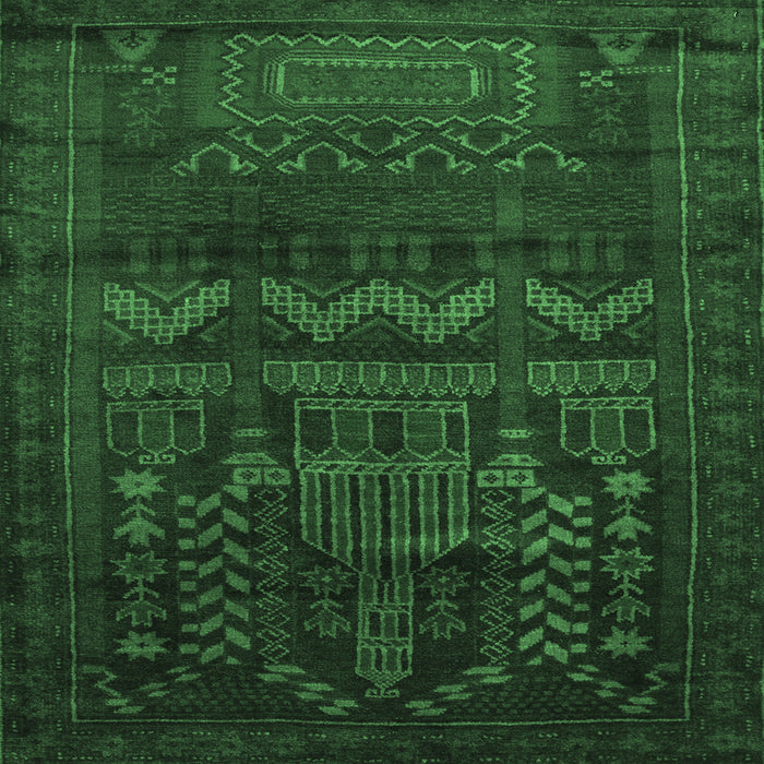 Square Machine Washable Persian Emerald Green Traditional Area Rugs, wshtr2381emgrn