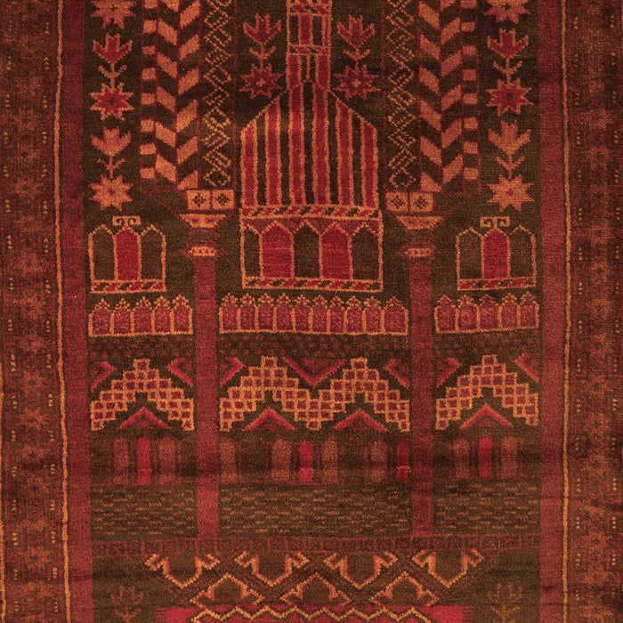 Serging Thickness of Machine Washable Persian Orange Traditional Area Rugs, wshtr2381org