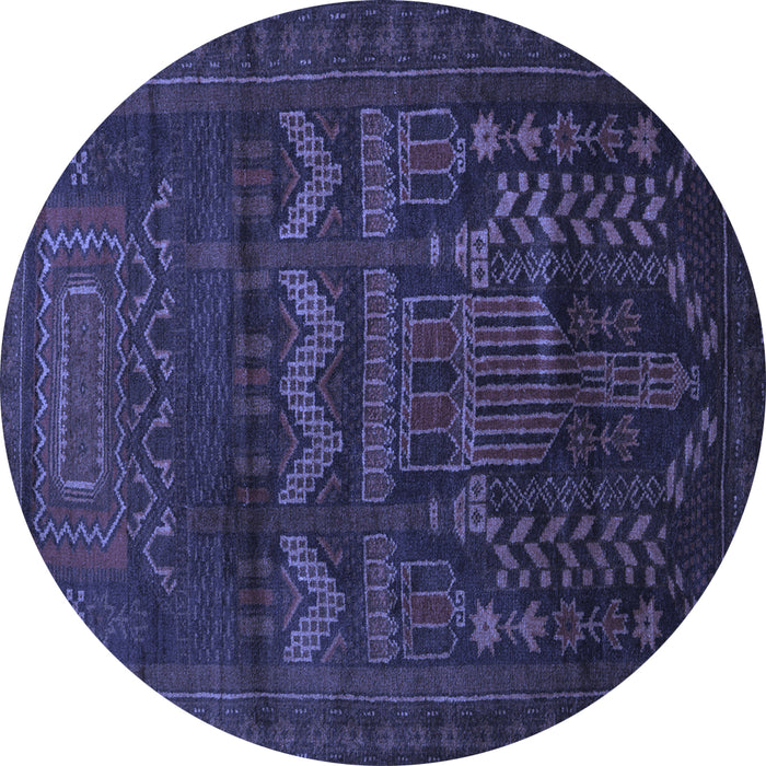 Round Persian Blue Traditional Rug, tr2381blu