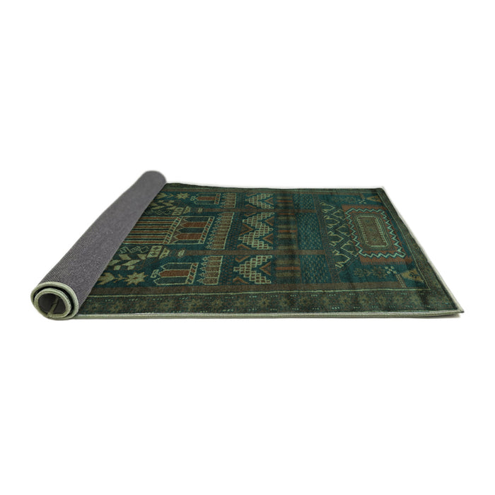 Sideview of Persian Turquoise Traditional Rug, tr2381turq