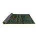 Sideview of Persian Turquoise Traditional Rug, tr2381turq