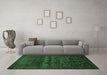 Machine Washable Persian Emerald Green Traditional Area Rugs in a Living Room,, wshtr2381emgrn