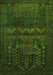 Serging Thickness of Machine Washable Persian Green Traditional Area Rugs, wshtr2381grn