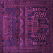 Square Machine Washable Persian Purple Traditional Area Rugs, wshtr2381pur