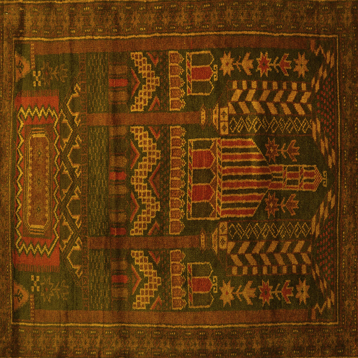 Square Persian Yellow Traditional Rug, tr2381yw