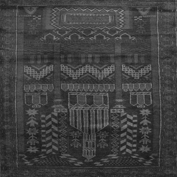 Round Machine Washable Persian Gray Traditional Rug, wshtr2381gry