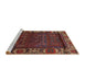 Sideview of Machine Washable Traditional Chestnut Brown Rug, wshtr2382