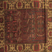 Square Machine Washable Persian Brown Traditional Rug, wshtr2382brn