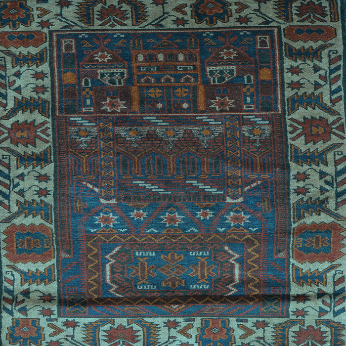 Square Persian Light Blue Traditional Rug, tr2382lblu
