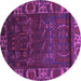 Round Persian Purple Traditional Rug, tr2382pur