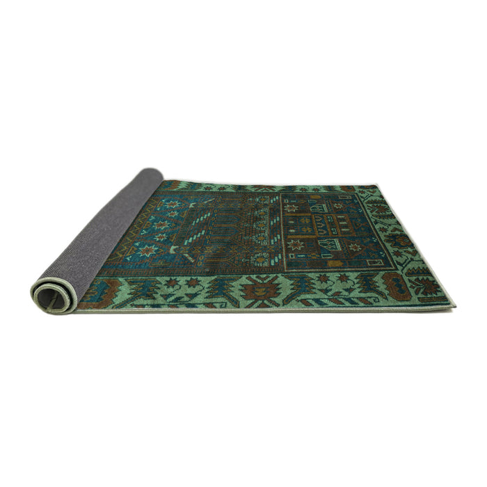 Sideview of Persian Turquoise Traditional Rug, tr2382turq