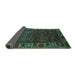 Sideview of Persian Turquoise Traditional Rug, tr2382turq