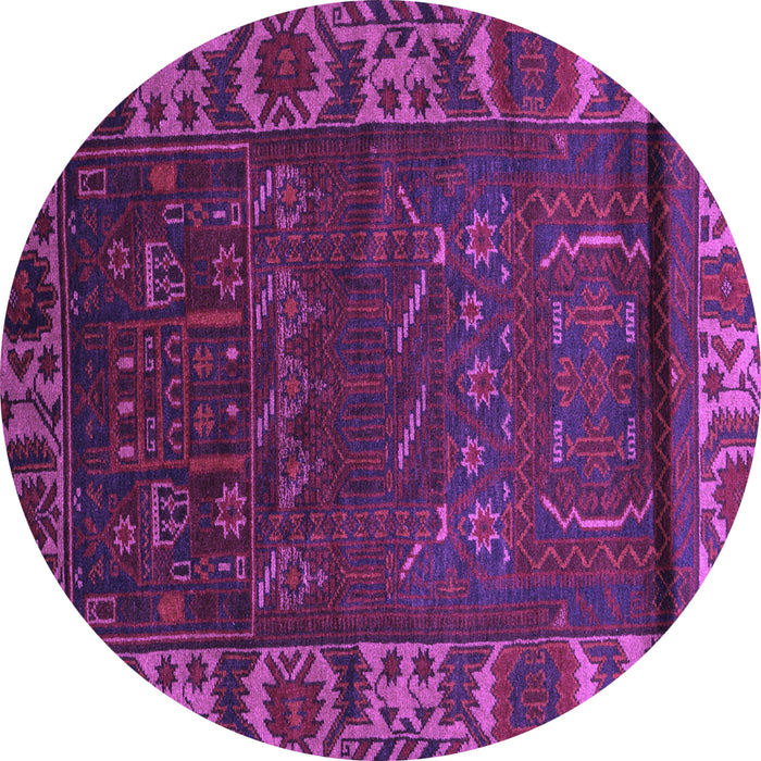 Round Machine Washable Persian Purple Traditional Area Rugs, wshtr2382pur