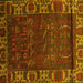 Square Machine Washable Persian Yellow Traditional Rug, wshtr2382yw