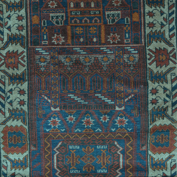 Machine Washable Persian Light Blue Traditional Rug, wshtr2382lblu