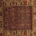 Square Persian Brown Traditional Rug, tr2382brn