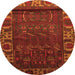 Square Persian Orange Traditional Rug, tr2382org