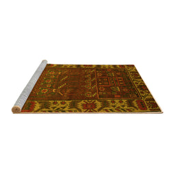 Sideview of Machine Washable Persian Yellow Traditional Rug, wshtr2382yw