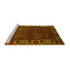 Sideview of Machine Washable Persian Yellow Traditional Rug, wshtr2382yw