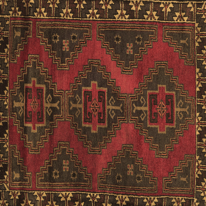 Square Persian Brown Traditional Rug, tr2383brn