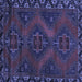 Square Machine Washable Persian Blue Traditional Rug, wshtr2383blu